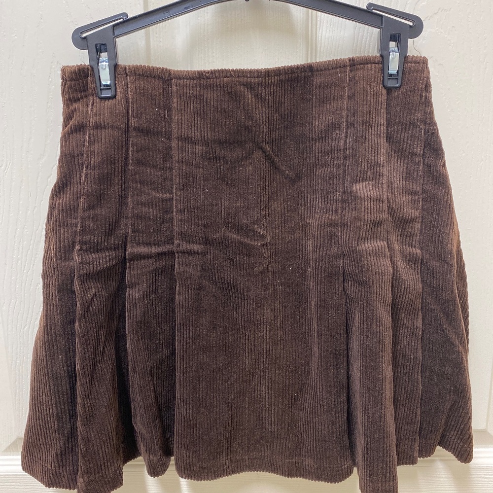 Brown Corduroy Juniors Skirt
